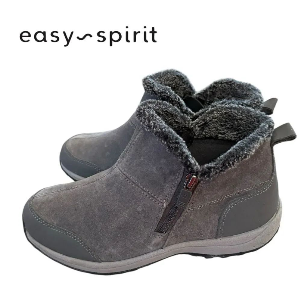 Easy Spirit Essherier Gray Suede Women's Ankle Boots Booties 8